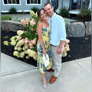 Giselle Pleat Release Dress chartreuse floral